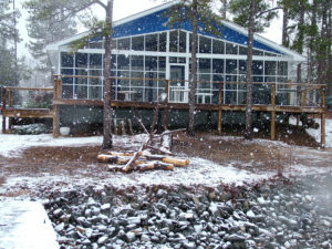 Lake House in Snow Jan 08